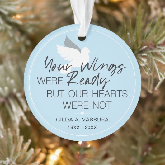 Keepsake Memorial Uw vleugels waren klaar Foto Ornament (Boom)