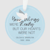 Keepsake Memorial Uw vleugels waren klaar Foto Ornament (voorkant)