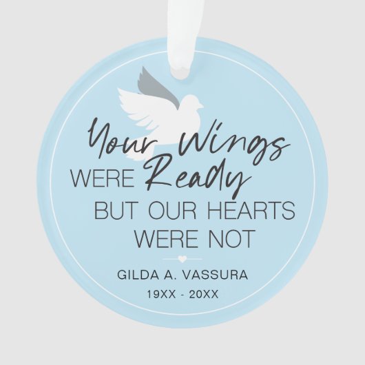 Keepsake Memorial Uw vleugels waren klaar Foto Ornament (voorkant)