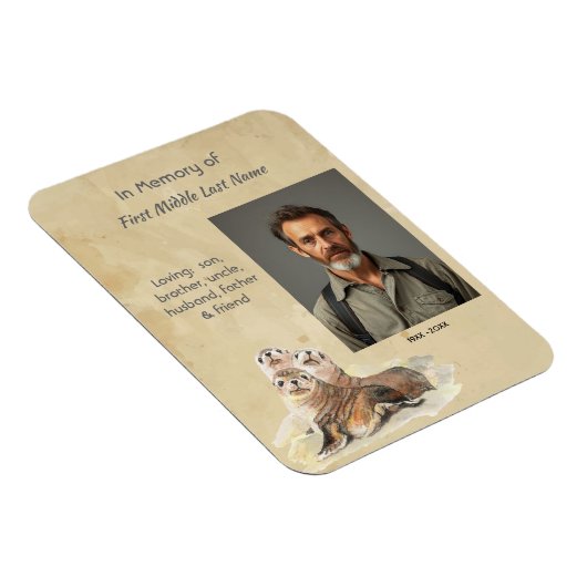 Keepsake Memorial Watercolor Seals Animals Magneet (Rechterzijde)