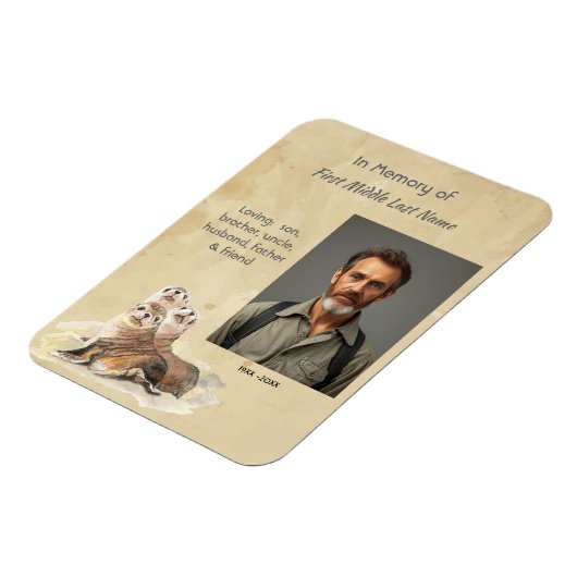 Keepsake Memorial Watercolor Seals Animals Magneet (Linkerzijde)