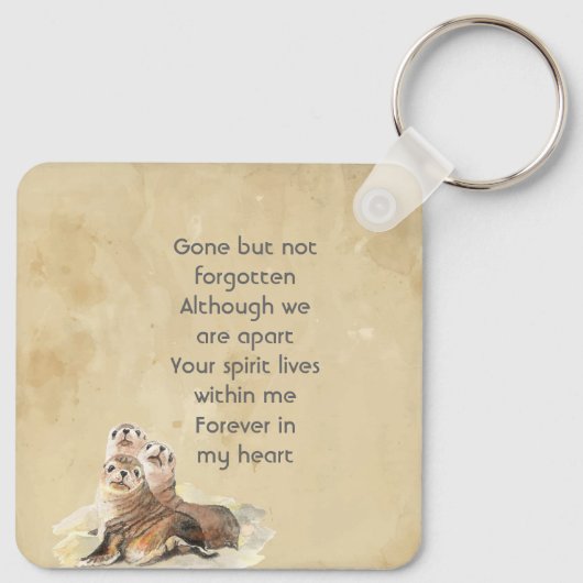 Keepsake Memorial  Watercolor Seals Animals Sleutelhanger (Achterkant)
