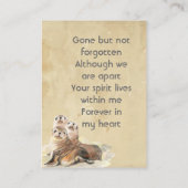 Keepsake Memorial  Watercolor Seals Animals Visitekaartje (Achterkant)