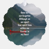 Keepsake Memorial Wilderness Lake Canoe Ornament Kaart (Achterkant)