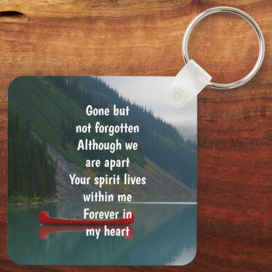 Keepsake Memorial Wilderness Lake Canoe Sleutelhanger (Achterkant)