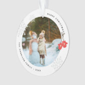 Keepsake moderne rode wanten foto acryl ornament (voorkant)