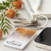 Keepsake paar Foto en Tekst Namen Script Liefde Sleutelhanger (Voorkant Rechts)