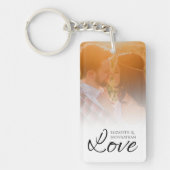 Keepsake paar Foto en Tekst Namen Script Liefde Sleutelhanger (Voorkant)