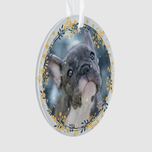 Keepsake Pet Foto + Jaar Chanoeka Herdenking Ornament (voorkant)