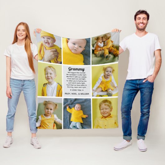 Keepsake Poem to Grandma Nana from Grandkids Photo Fleece Deken (In situ)