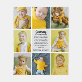 Keepsake Poem to Grandma Nana from Grandkids Photo Fleece Deken