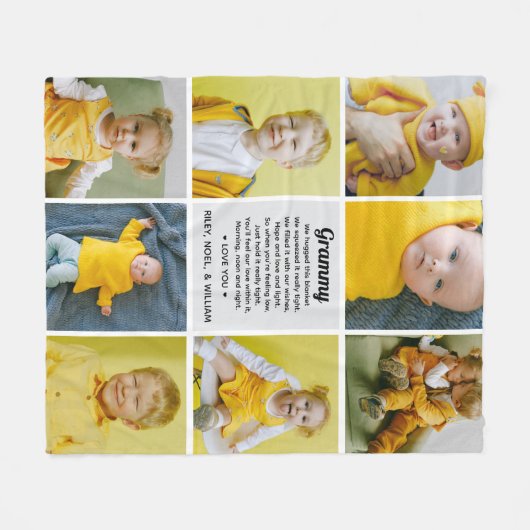 Keepsake Poem to Grandma Nana from Grandkids Photo Fleece Deken (Voorkant (Horizontaal))