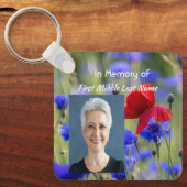 Keepsake  Poppy Cornflower Meadow Memorial Sleutelhanger (Voorkant)