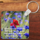Keepsake  Poppy Cornflower Meadow Memorial Sleutelhanger (Achterkant)