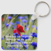 Keepsake  Poppy Cornflower Meadow Memorial Sleutelhanger (Achterkant)