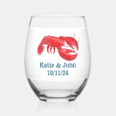 Keepsake Preppy kreeft bruiloft gunst Wijnglas Zonder Voet (Voorkant)