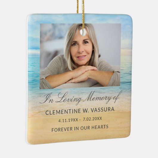 Keepsake Remembrance Beach Foto Keramisch Ornament (Rechts)
