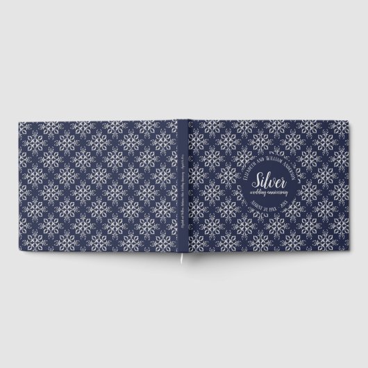 Keepsake Silver Grey en Blue 25e Jubileum Gastenboek (Volledig)