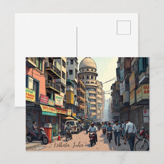 Keepsake souvenir voor het centrum van Kolkata, In Briefkaart (Voorkant / Achterkant)