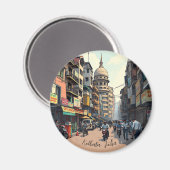 Keepsake souvenir voor het centrum van Kolkata, In Magneet (Voorkant / Achterkant)