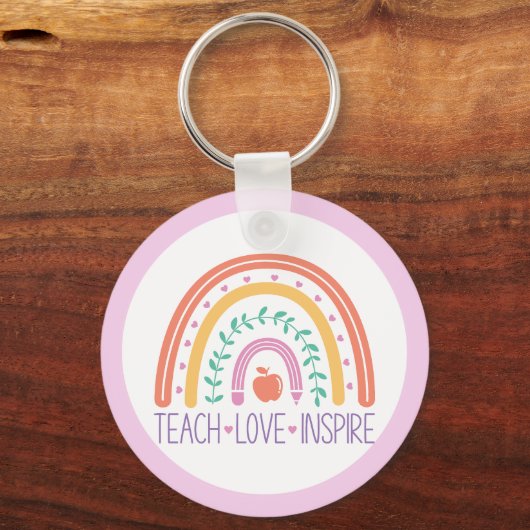 Keepsake Teach Love inspireert Rainbow Sleutelhang Sleutelhanger (Achterkant)
