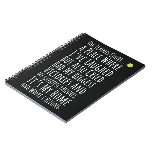 Keepsake Tennis Cadeaus voor Team Player Sport Kin Notitieboek (Linkerzijde)