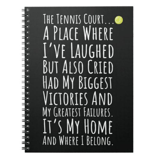 Keepsake Tennis Cadeaus voor Team Player Sport Kin Notitieboek (Voorkant)