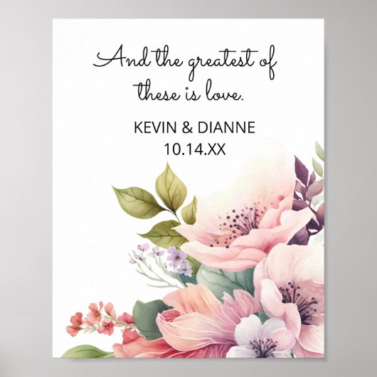 KeepSake Trouwdatum Custom Love Poster (Voorkant)