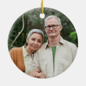 Keepsake van peetouders - Doop Blauw Bladeren Keramisch Ornament (Achterkant)