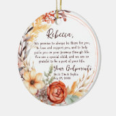 Keepsake van peetouders - Doop Sinaasappel Bloem Keramisch Ornament (Links)