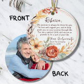 Keepsake van peetouders - Doop Sinaasappel Bloem Keramisch Ornament