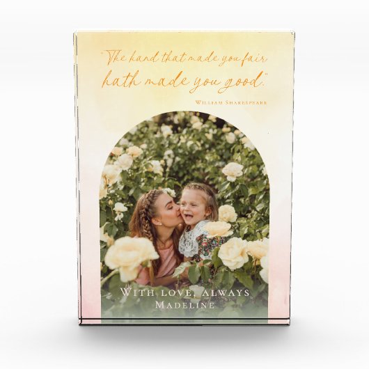 KeepSake Verjaardag Elegant Arch Waterverf Quote Fotoblokken (Voorkant)