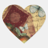  Keepsake vlinder collage Hart Sticker (Voorkant)