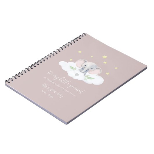 Keepsake Zwangerschap Journal Roze Moderne Olifant Notitieboek (Linkerzijde)
