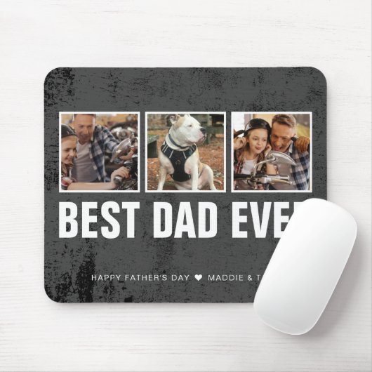 Keepslag Best Dad ever Vaderdag Photo Collage Muismat (Met muis)