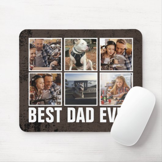 Keepslag Best Dad ever Vaderdag Photo Collage Muismat (Met muis)