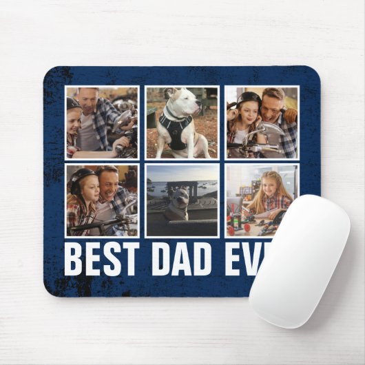 Keepslag Best Dad ever Vaderdag Photo Collage Muismat (Met muis)