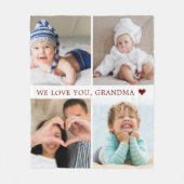 Keepslag mama Grandma Photo Collage Fleece Deken (Voorkant)