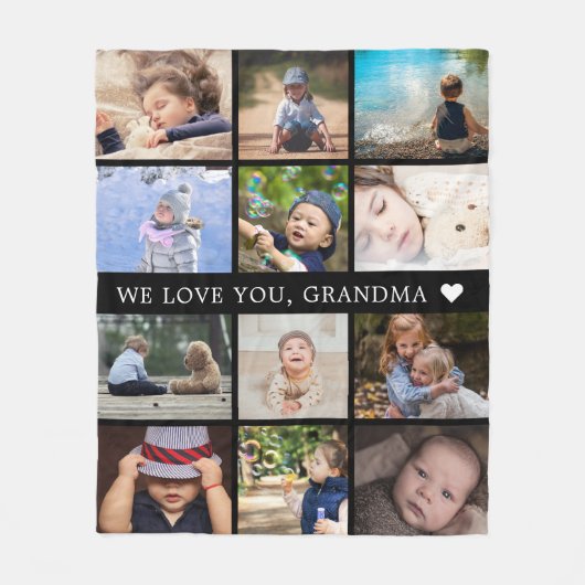 Keepslag mama Grandma Photo Collage Fleece Deken (Voorkant)