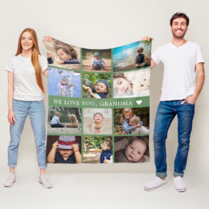 Keepslag mama Grandma Photo Collage Fleece Deken