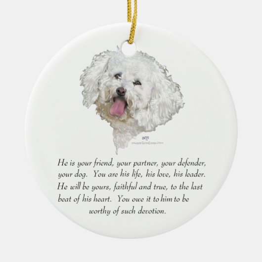 Keepslag, Mannelijke hond Keramisch Ornament (Voorkant)