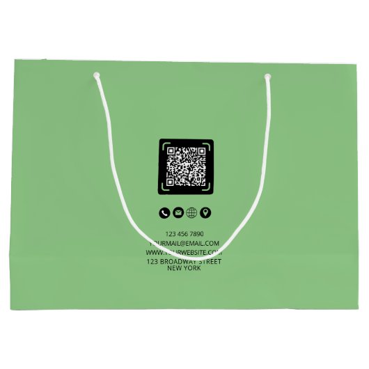 Keer Bedrijfs Aangepaste Logo met de Lichte Groene Groot Cadeauzakje (Achterkant)