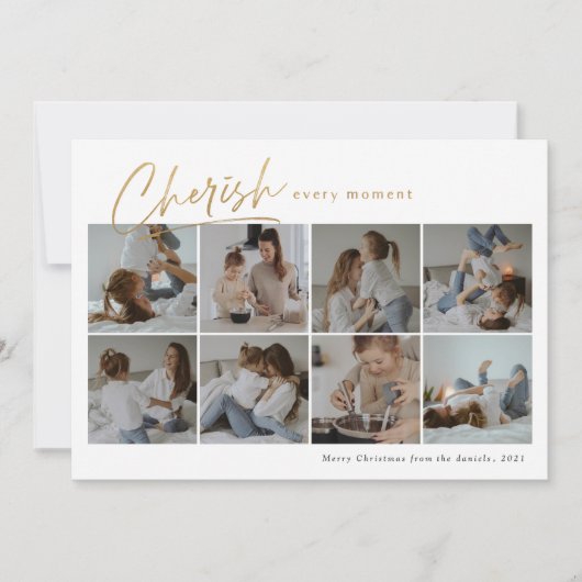 Keer elk moment moderne fotocollage kaart (Voorkant)