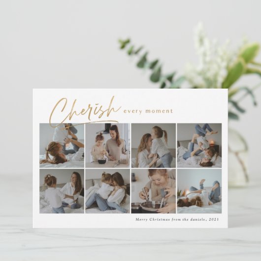 Keer elk moment moderne fotocollage kaart (Staand voorkant)