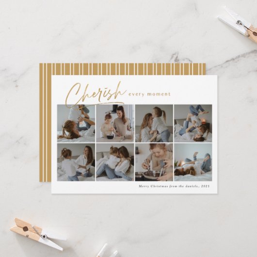 Keer elk moment moderne fotocollage kaart (Voorkant / Achterkant in situ)