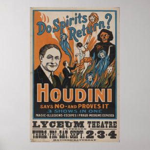 Keer je spiritten terug? Houdini zegt nee en beves Poster