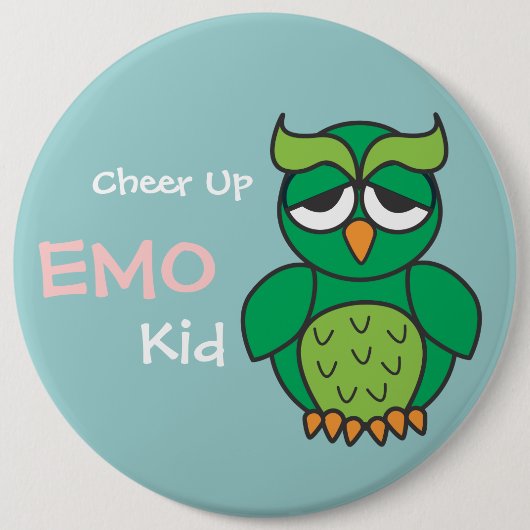 Keer omhoog het Kind Owl Ronde Button 6,0 Cm (Voorkant)