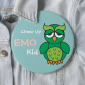 Keer omhoog het Kind Owl Ronde Button 6,0 Cm (In situ)