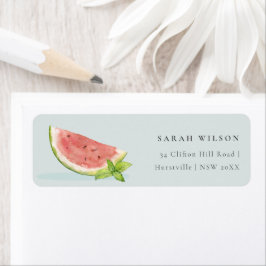 Keer ons kleine Melon Waterverf Blauw adres Etiket