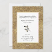 Keer op nieuw jaar modern script Gold Black Stripe Feestdagenkaart (Achterkant)